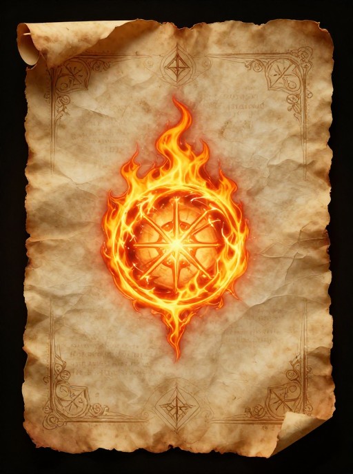 FIREBALL SPELL - Fantasy Scroll
