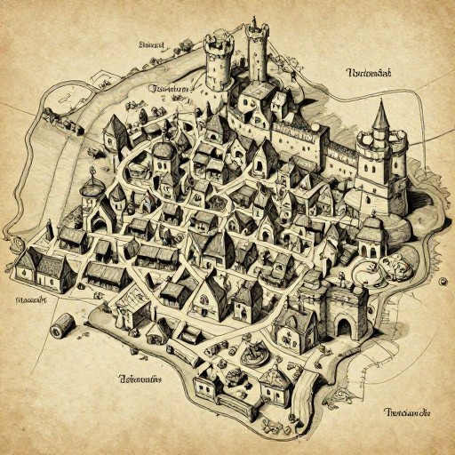 MEDIEVAL CITY - Hand-Drawn