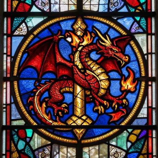DRAGON FLAME - Stained Glass