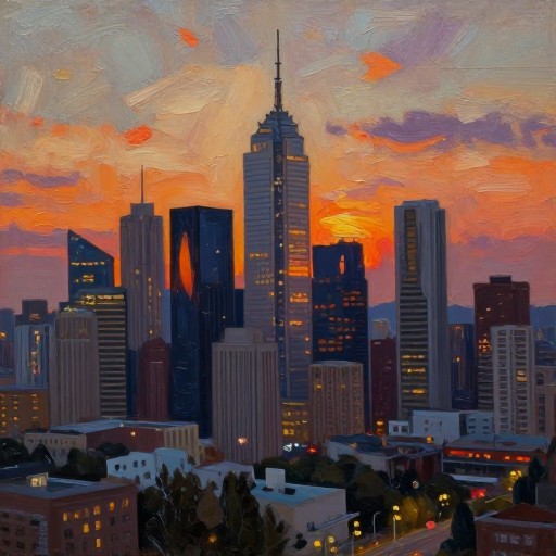 URBAN CITYSCAPE - Oil Painting