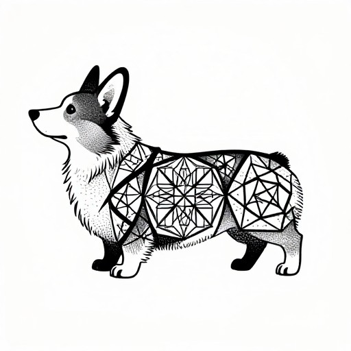 CORGI SILHOUETTE - Geometric