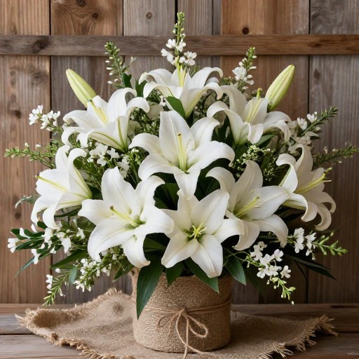 SYMPATHY LILIES - Rustic