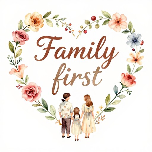 FAMILY LOVE - Floral Heart