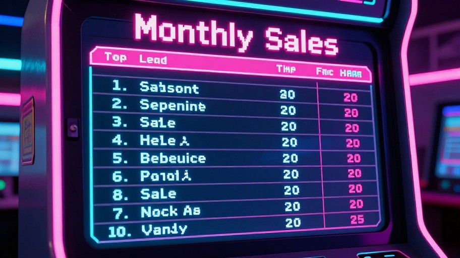 MONTHLY SALES - Neon Arcade