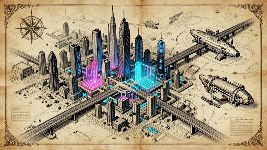 SCI-FI CITY - Hand-Drawn