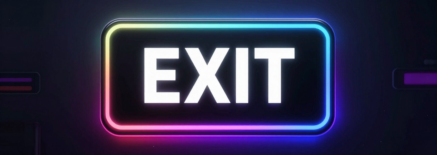 EXIT BUTTON - Neon Glow