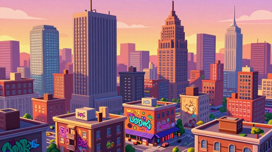 URBAN ROOFTOP - Cartoon