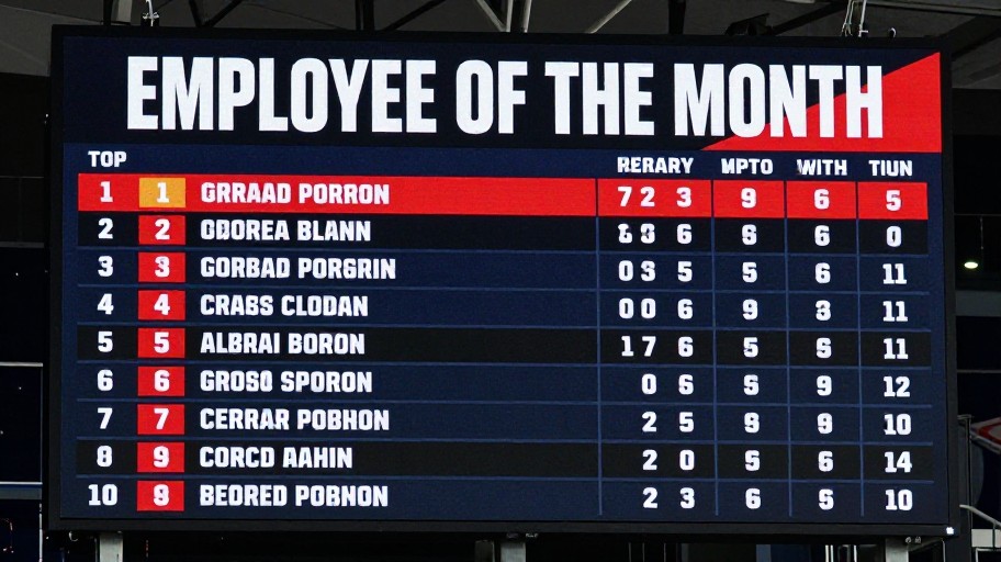 EMPLOYEE MONTH - Stadium Board