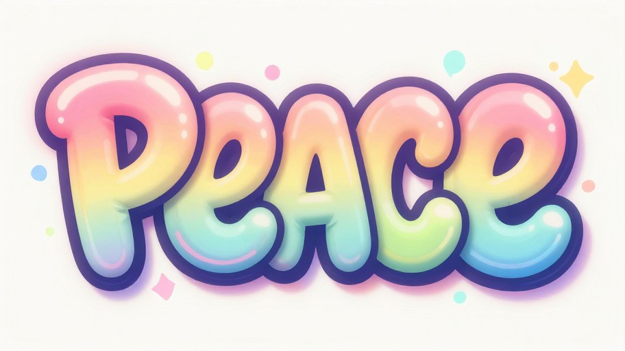 PEACE BUBBLE - Bubble Letters