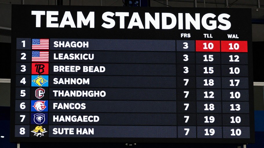 TEAM STANDINGS - Stadium Board