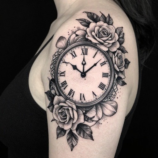 FEMININE CLOCK - Dotwork