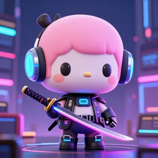 CYBERPUNK WARRIOR - Chibi 3D