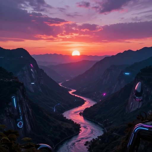 MOUNTAIN SUNSET - Sci-Fi