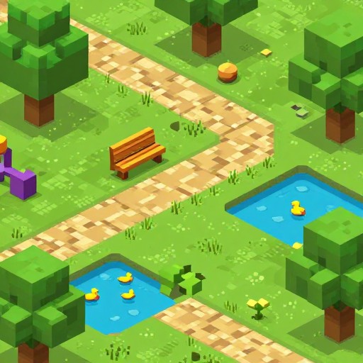 PARK SCENE - Voxel Art