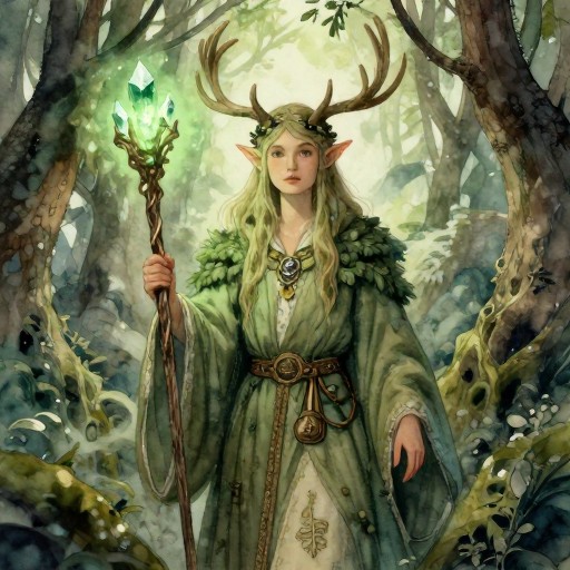WOODLAND DRUID - Book Illustration