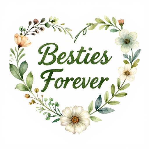 BEST FRIENDS - Floral Heart