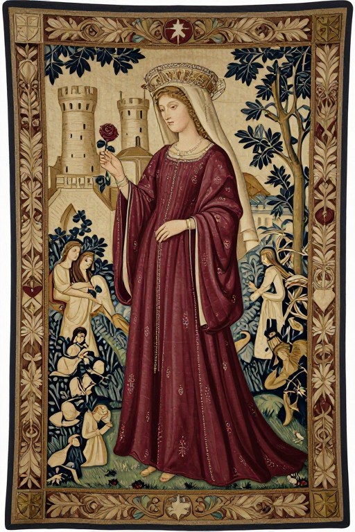 COURTLY LADY - Woven Tapestry