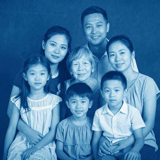 FAMILY PHOTO - Blue Tint