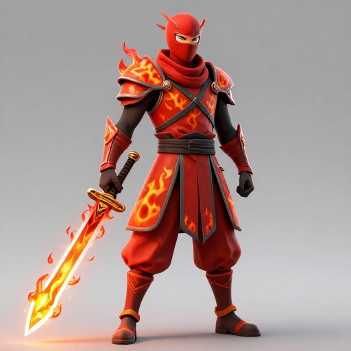 FIRE NINJA - Detailed Art