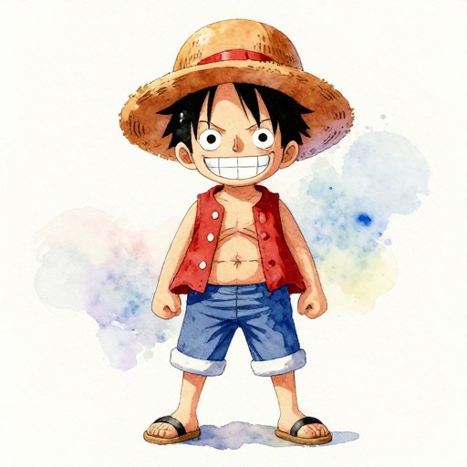 STRAW HAT CAPTAIN - Soft Watercolor