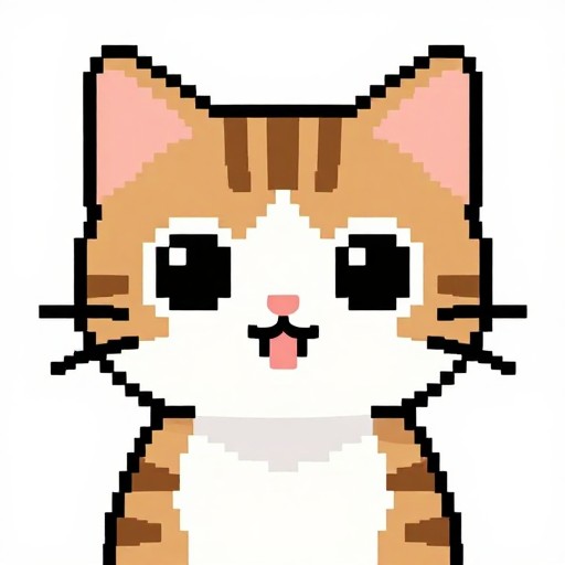 CAT PORTRAIT - Retro Pixel