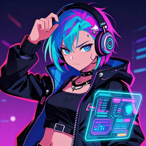 CYBERPUNK HACKER - Anime Style