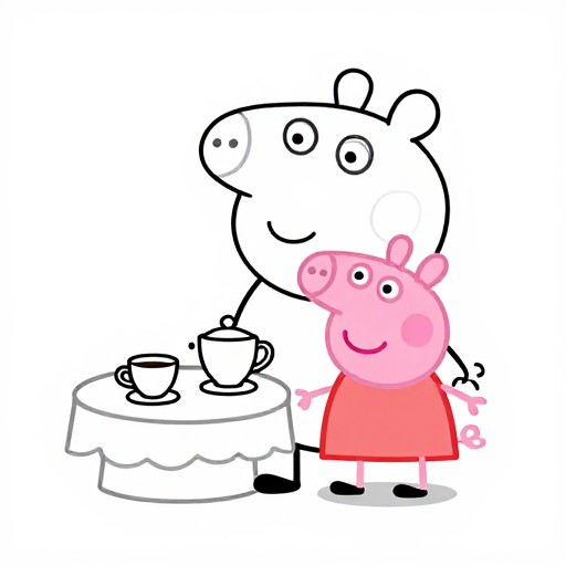 SHY PANDA - Coloring Page