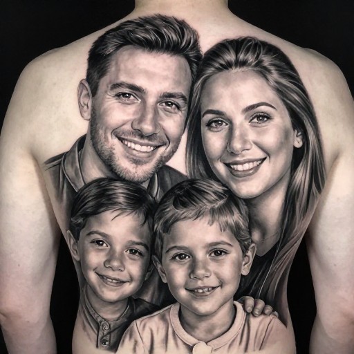 FAMILY PORTRAIT - Black & Grey Realism