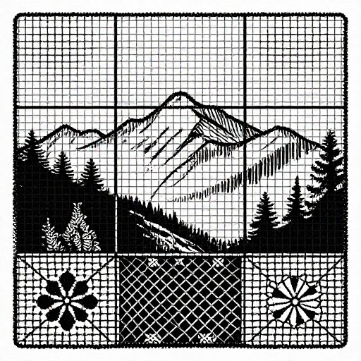 FILET LANDSCAPE - Filet Lace