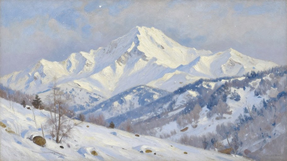 WINTER MOUNTAIN - Painterly