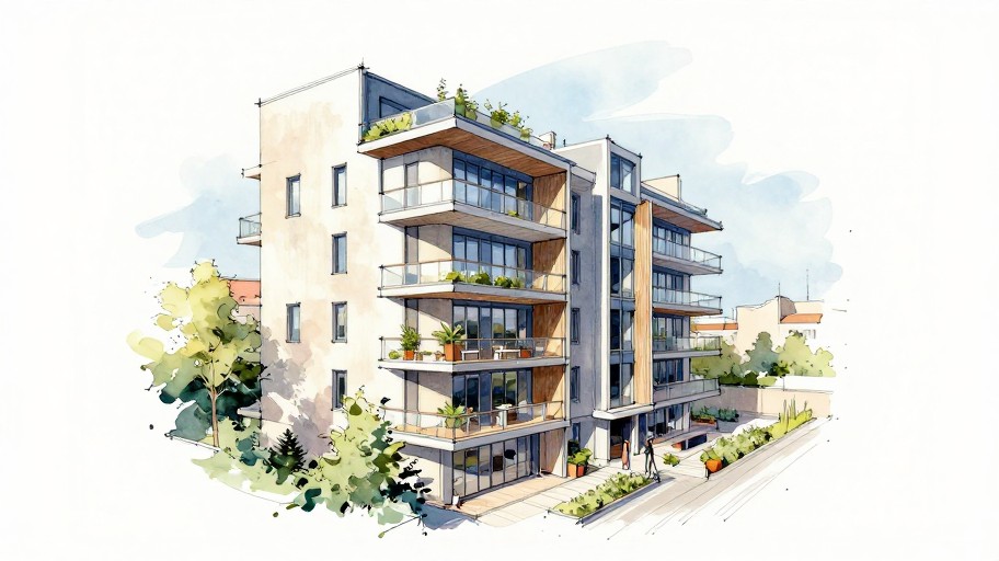 MODERN APARTMENT - Watercolor Sketch