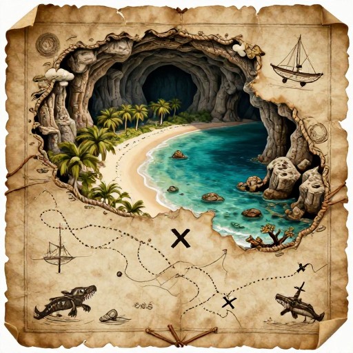 TROPICAL ADVENTURE - Pirate Chart