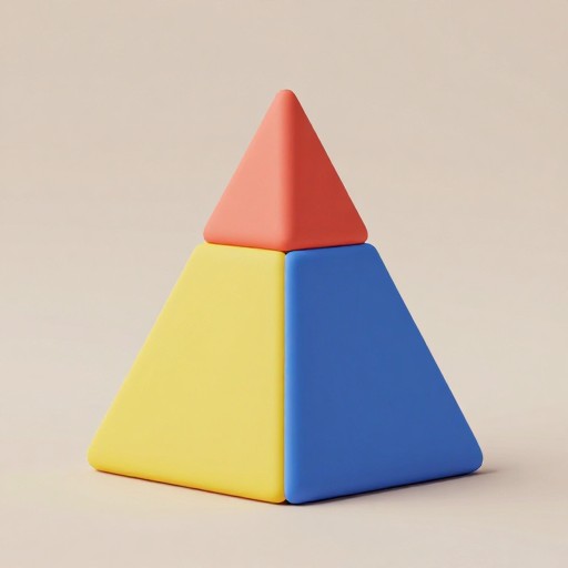 COLORFUL PYRAMID - Clay Render