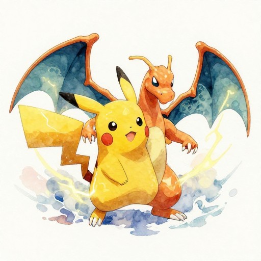 ELECTRIC DRAGON - Watercolor