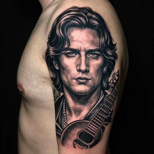 MUSICIAN ICON - Black & Grey Realism