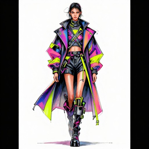 NEON DREAMS - Fashion Sketch