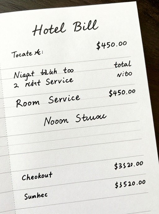HOTEL CHECKOUT - Handwritten