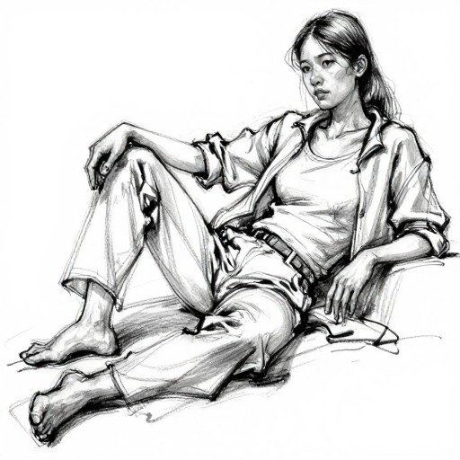 RECLINING REST - Gestural Lines
