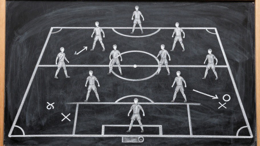 ATTACKING 3-4-3 - Retro Chalkboard