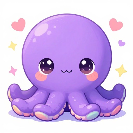 PURPLE OCTOPUS - Chibi Cute