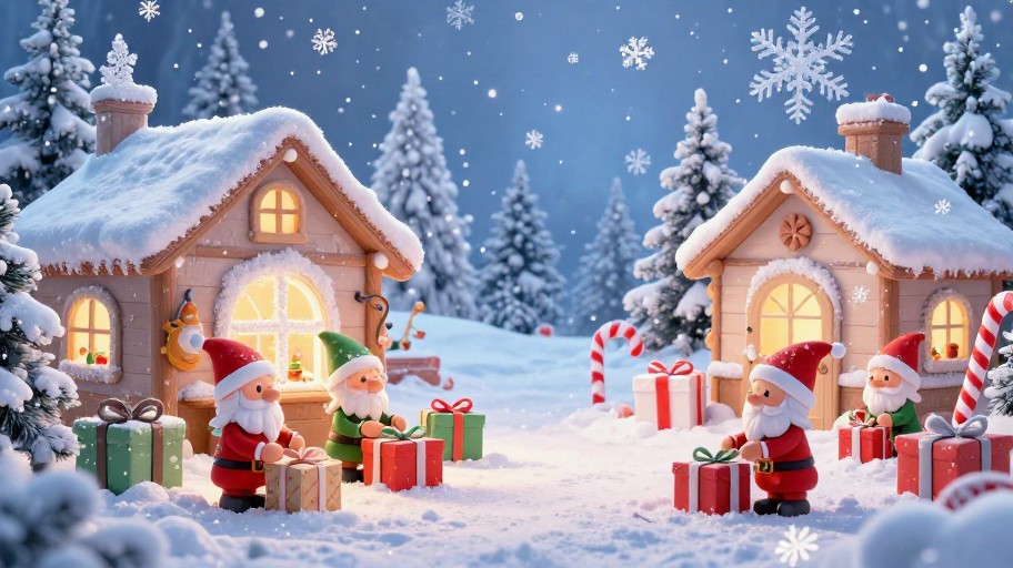 SANTA'S WORKSHOP - Winter Scene