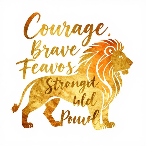 COURAGE LION - Handwritten