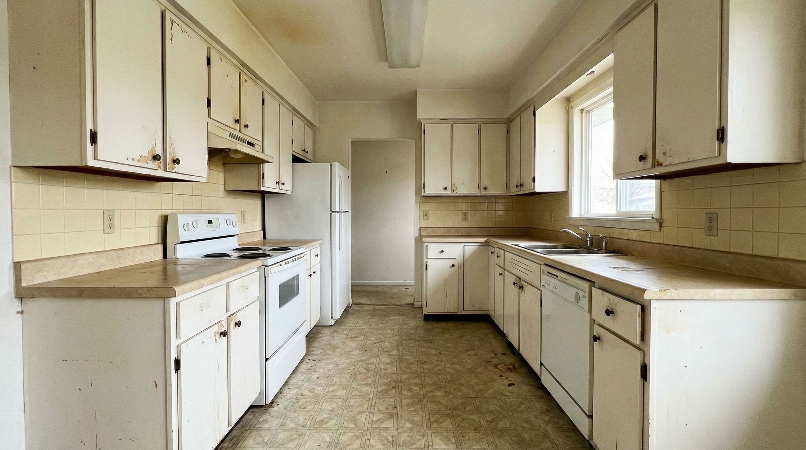 Outdated kitchen before renovation