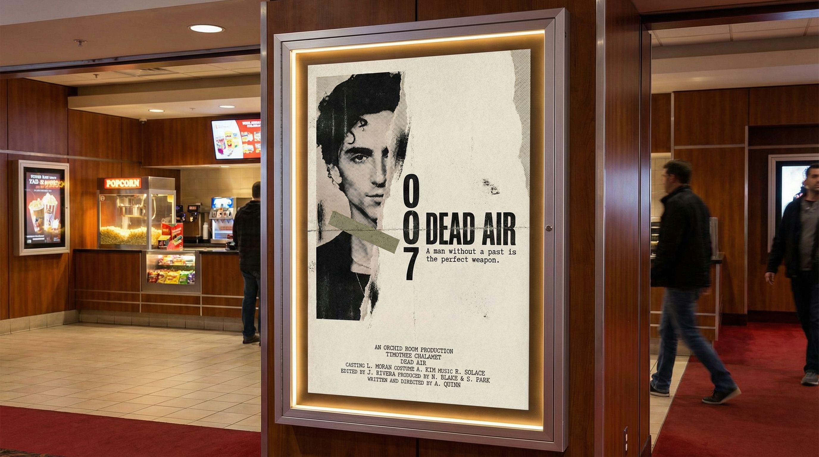 Movie poster displayed in theater lobby