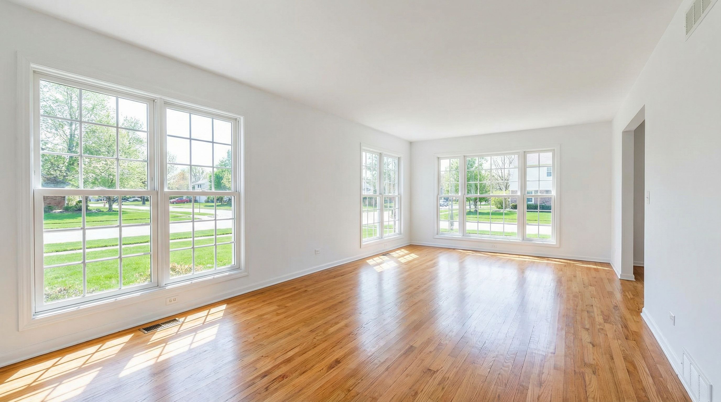 Empty living room before furniture
