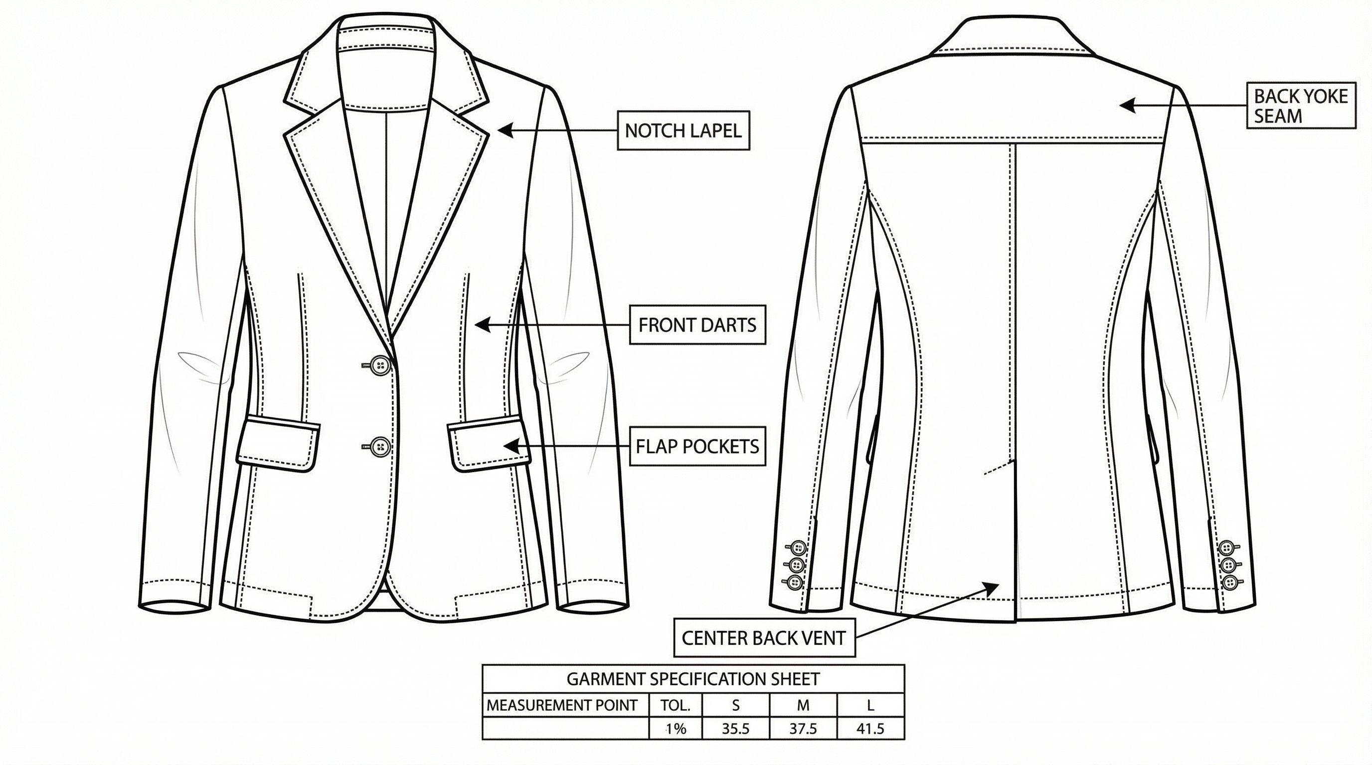 Technical fashion flat