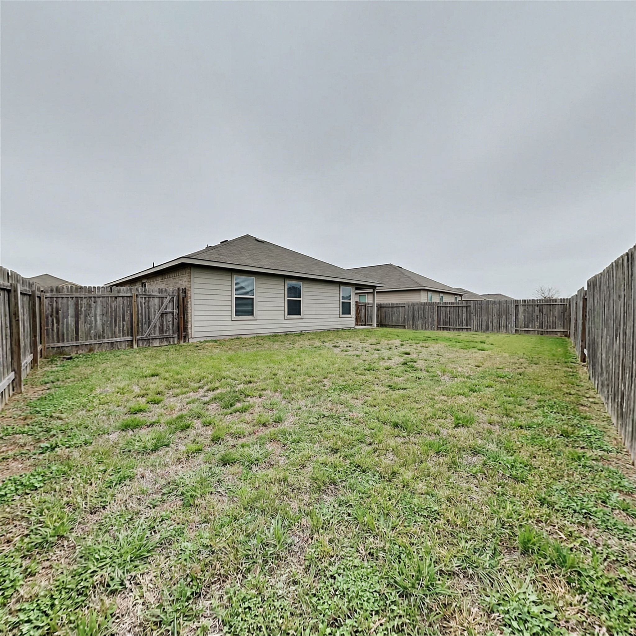 Bare backyard before