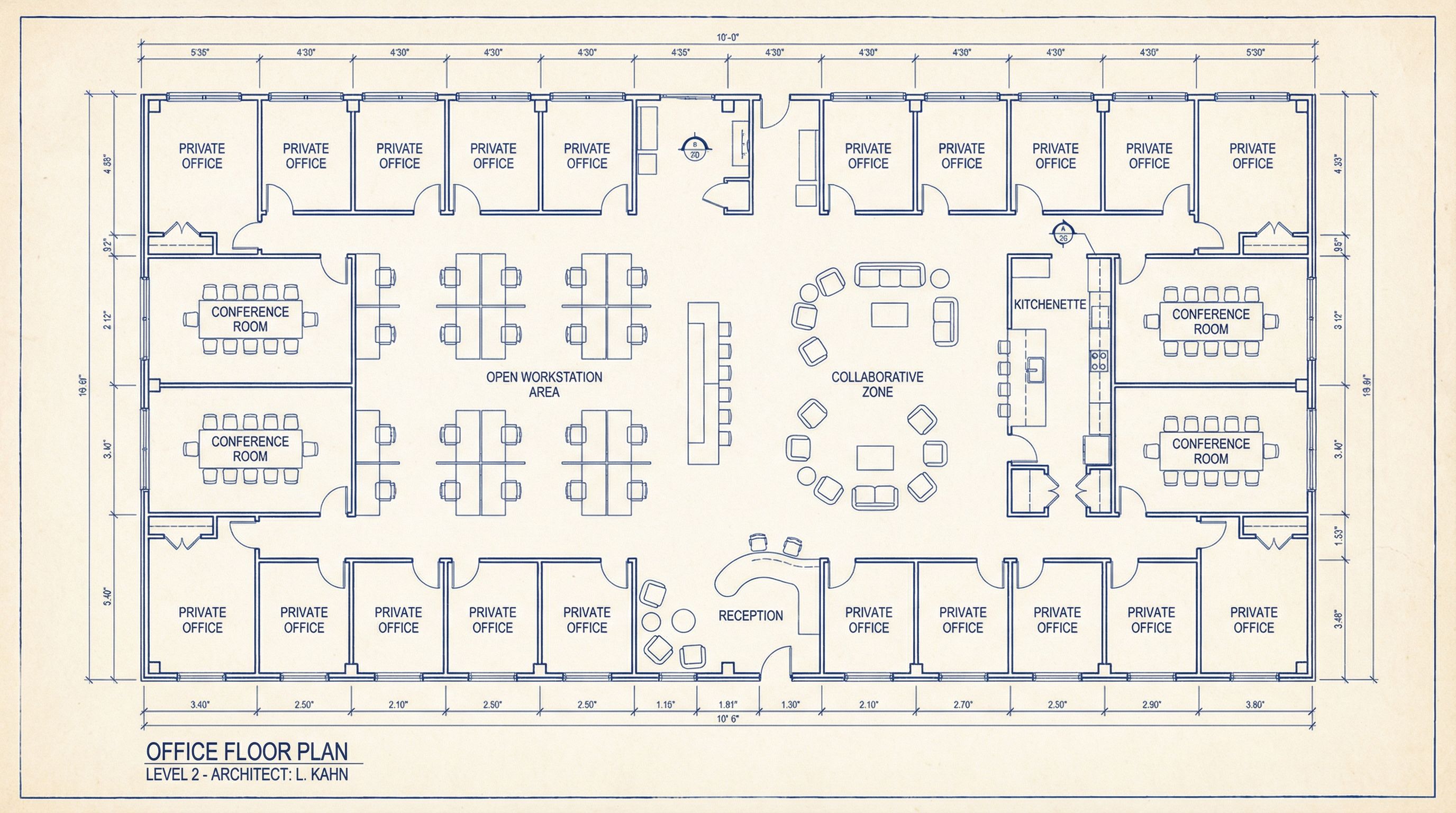 AI-generated office floor plan