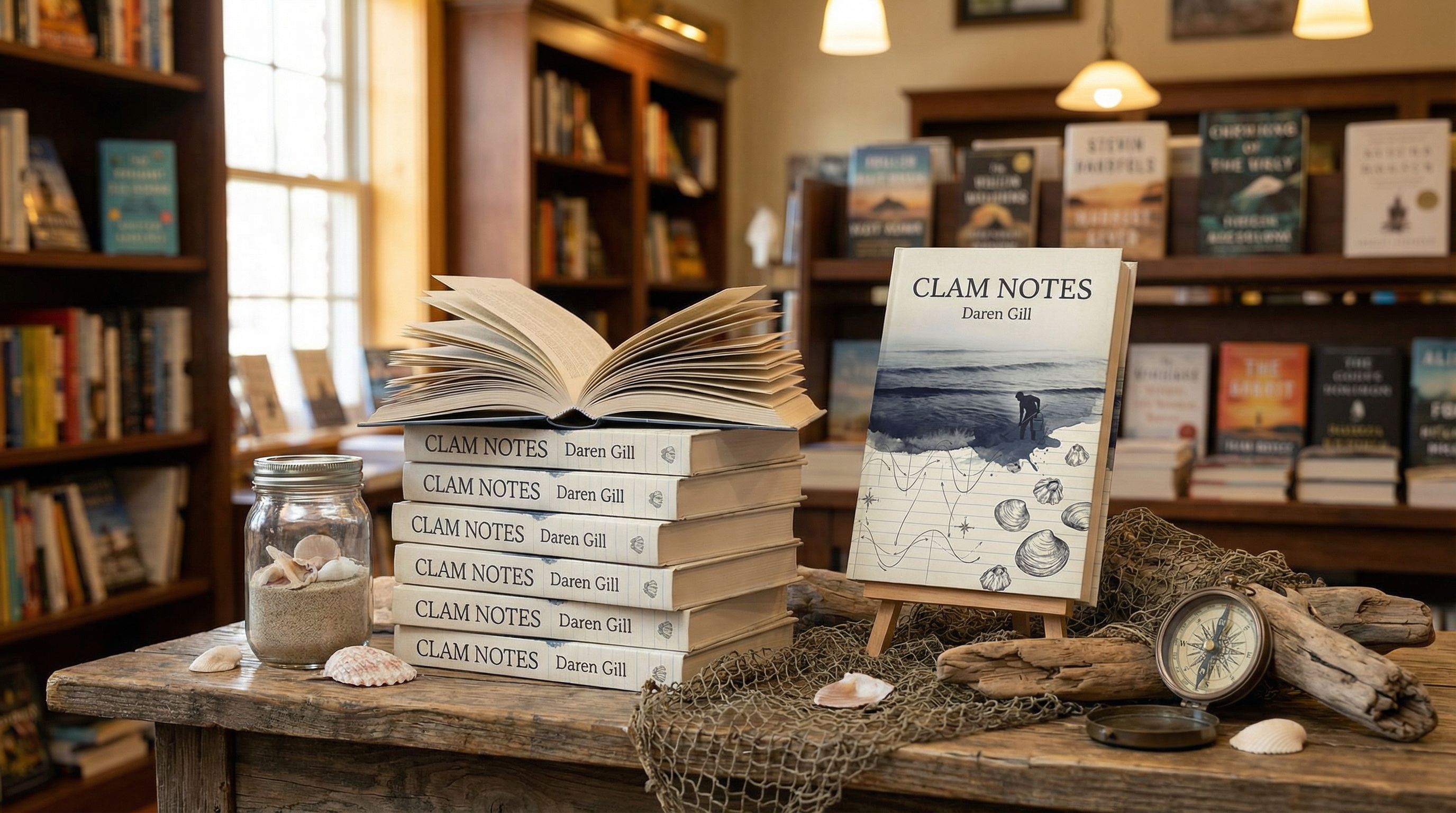 AI-generated book cover displayed in a bookstore